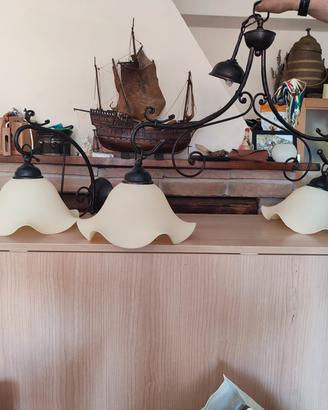 lampadario in ferro battuto 