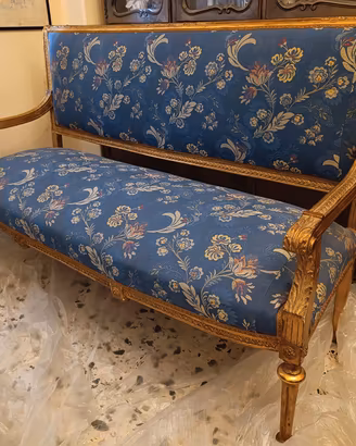 Divano dorato in stile impero primi del 900