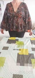 Blusa Nuova Donna Piazza Italia L/XL Boho Paisley
