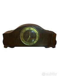 Orologio da camino vintage tedesco in legno