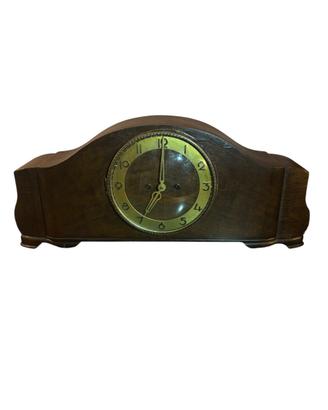 Orologio da camino vintage tedesco in legno
