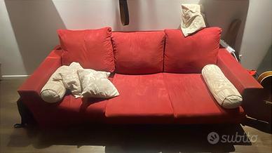 Divano letto mattimoniale rosso