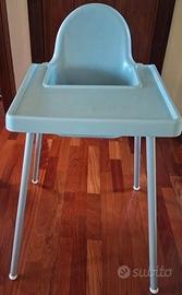 Seggiolone IKEA ANTILOP con vassoio AZZURRO