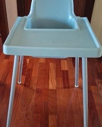 Seggiolone IKEA ANTILOP con vassoio AZZURRO