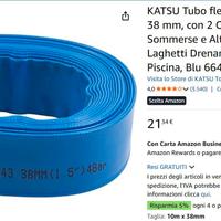 KATSU Tubo flessibile di scarico piatto 8 m x 38