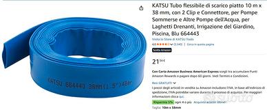 KATSU Tubo flessibile di scarico piatto 8 m x 38