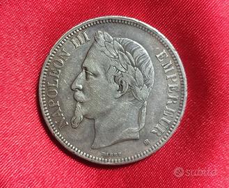 5 Franchi Napoleone III 1870 BB Strasbourg Argento