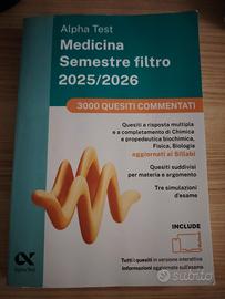 Libro Alpha Test medicina per semestre filtro 