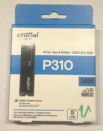 SSD Crucial P310 500GB PCIe Gen4 NVMe 2280 M.2