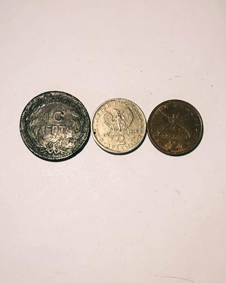 Lotto 3 monete Gracia:10Lepta Giorgio 1882 + 2 Dra