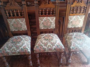 6 sedie originali imbottite modernariato