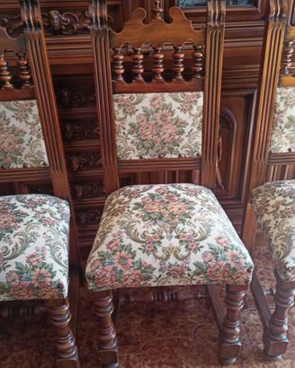 6 sedie originali imbottite modernariato