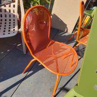 4 sedie EMU Ronda X acciaio rosso acero – come nuo