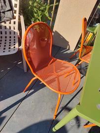 4 sedie EMU Ronda X acciaio rosso acero – come nuo