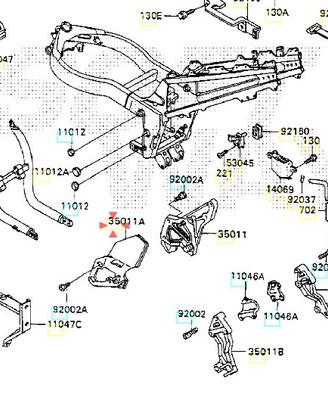 STAFFA PEDANA ANT SX Kawasaki ZZR 1100 350111520GD