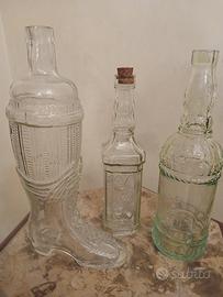 ANTICHE VECCHIE BOTTIGLIE in VETRO da COLLEZIONE