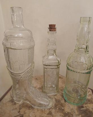 ANTICHE VECCHIE BOTTIGLIE in VETRO da COLLEZIONE