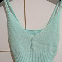 Crop top cotone/acrilico color menta