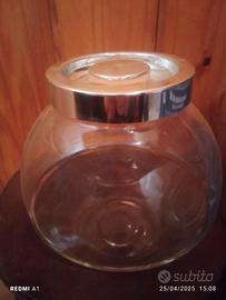 Porta biscotti in vetro.