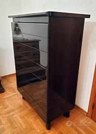 Cassettiera 7 cassetti nera laccata