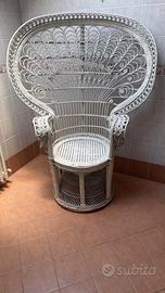 Sedia in rattan bianca