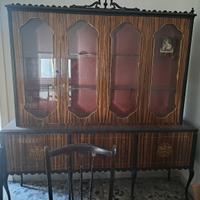 cristalliera antica in legno 