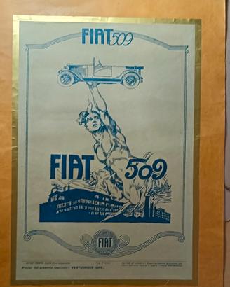 Poster locandina manifesto originale fiat 509