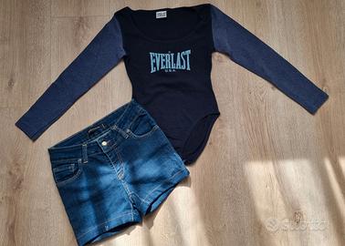 Completo pantaloncini jeans e body Everlast 12/13