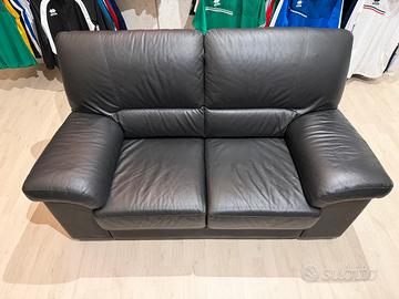 Divano in vera pelle NERO