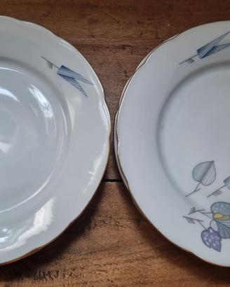 2 piatti dessert vintage porcellana Cecoslovacchia