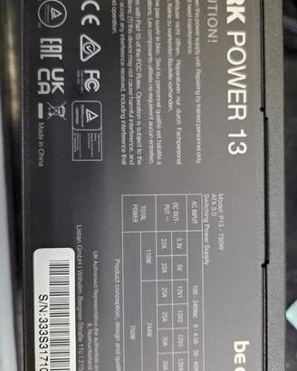 alimentatore pc 750W platinum 