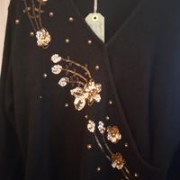 Maglia gioiello mohair nero