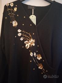 Maglia gioiello mohair nero