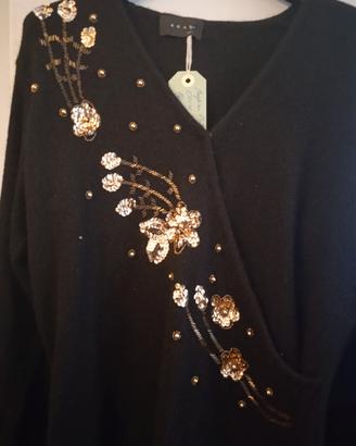 Maglia gioiello mohair nero