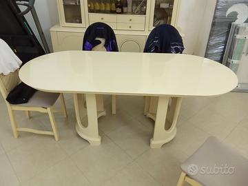 Tavolo Ovale Laccato Legno