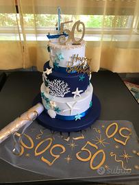 Torta scenografia 50 compleanno