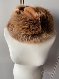 Cappello donna nuovo vera pelle volpe rossa