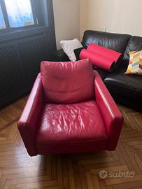 Poltrone Natuzzi pelle Rossa
