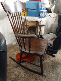 Sedia a dondolo in legno t.moro seduta larga