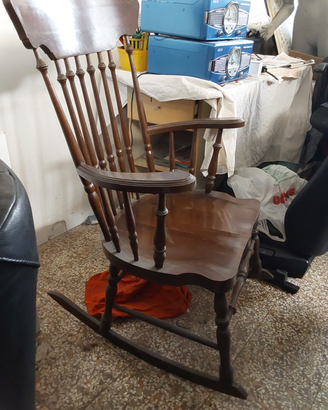 Sedia a dondolo in legno t.moro seduta larga