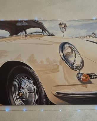 Quadro Tela Porsche 356 d'Epoca 140x47 cm