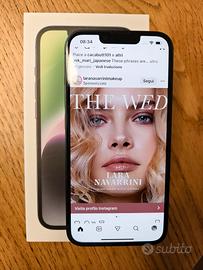 iPhone 14 128 GB con alimentatore e cavo usb