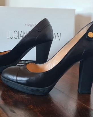 Décolleté con plateau pelle Nero