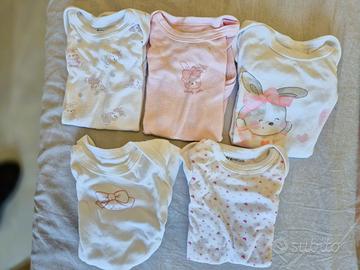 5 body neonata manica corta Prenatal 3-6 mesi 62cm
