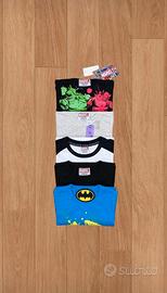 🦸Lotto magliette Marvel Batman 6-8 / NUOVE🦸