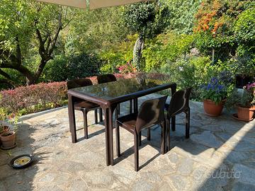 8 Sedie e Tavolo design Magistretti per Artemide