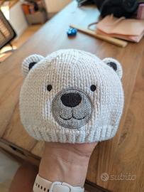 Cappellino neonato orsetto 0-3 mesi