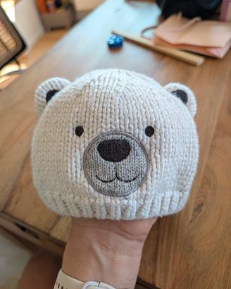 Cappellino neonato orsetto 0-3 mesi