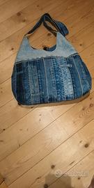 Borsa e in jeans double face
