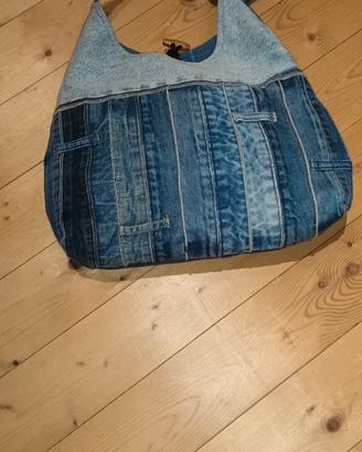 Borsa e in jeans double face